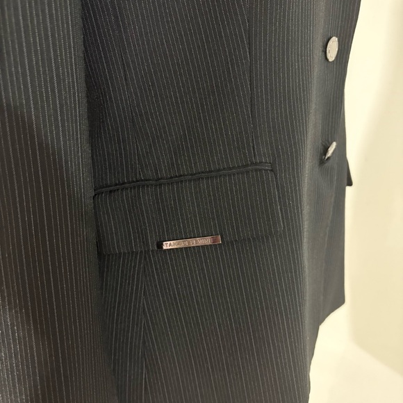 Tahari ASL Stripe Blazer Jacket Black Women's 14 Stretch Office Career - Picture 15 of 16